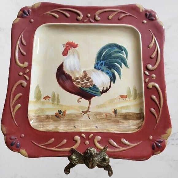 Certified International Pamela Gladding Tuscan Rooster Large Ceramic Platter - Picture 1 of 5